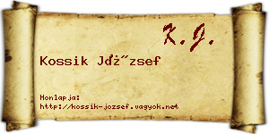 Kossik József névjegykártya